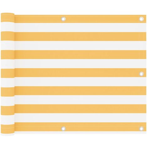 Écran de balcon Magnifique - Brise Vue Jardin Terrasse - Blanc et jaune 75x300 cm Tissu Oxford Chic-501225 (1/5)