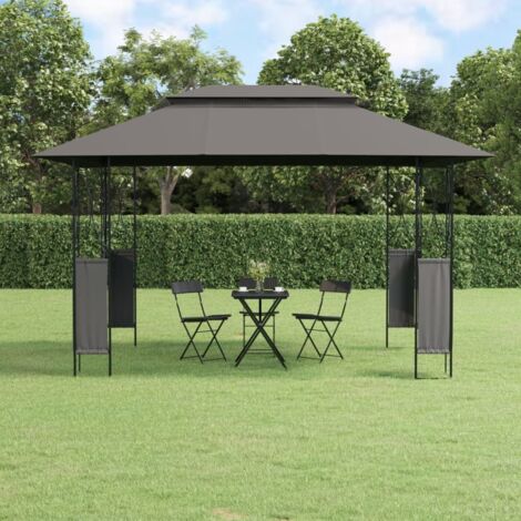 Tonnelle Barnum Style Moderne - Pavillon de Jardin - Tente de réception - avec toit anthracite 400x300x270 cm acier Chic-154883 (1/5)