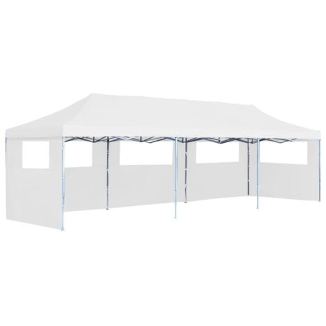 Tente de réception Style Moderne - Tonnelle Barnum - Pavillon de Jardin - escamotable pliable avec 5 parois 3x9m Blanc Chic-600540 (1/5)