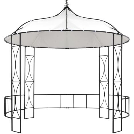 Tonnelle Barnum de Jardin, Pavillon, Pergola, Tente de jardin, 300 x 290 cm Blanc Rond OIB6416E (1/5)