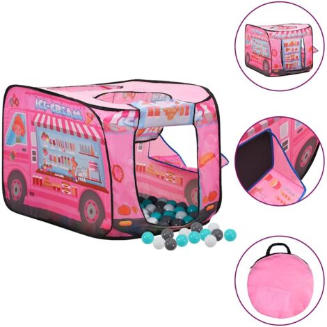 Tente pour enfant - Style Moderne - Maison de jeu - avec 250 balles Rose 70x112x70 cm Chic-561858 (1/5)