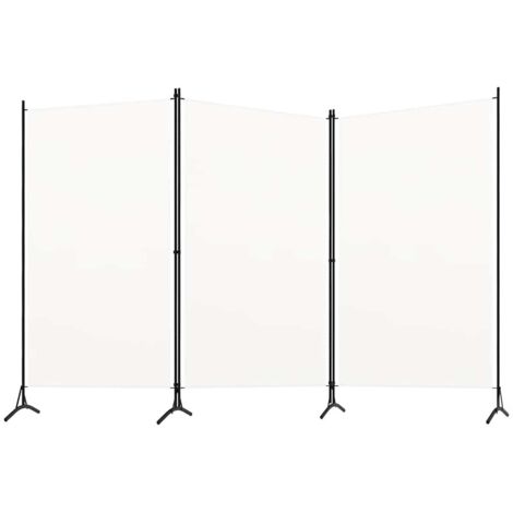 Cloison de séparation 3 panneaux - Paravent Séparation de pièces - Brise Vue Blanc crème 260x180 cm Chic-478808 (1/4)