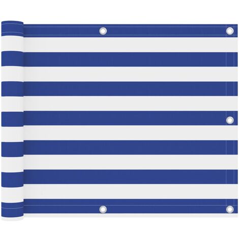 Écran de balcon Magnifique - Brise Vue Jardin Terrasse - Blanc et bleu 75x500 cm Tissu Oxford Chic-305659 (1/5)