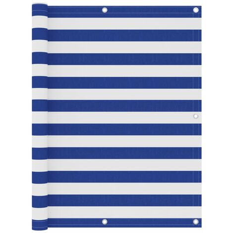 Écran de balcon Magnifique - Brise Vue Jardin Terrasse - Blanc et bleu 120x600 cm Tissu Oxford Chic-662881 (1/5)