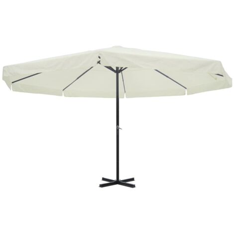 Parasol - Parasol d'extérieur Style Moderne - Protection Solaire - Blanc Aluminium 500 cm Chic-318151 (1/4)