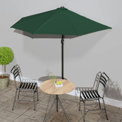 Parasol de balcon, Parasol pour Balcon Jardin Plage Terrasse, avec mât en aluminium Vert 270x135 cm Demi OIB5298E (1/5)