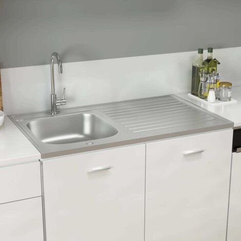 Evier cuisine - et égouttoir - Bac Vasque pour cuisine - Argenté 1000x600x155mm Inox Chic-851315 (1/5)