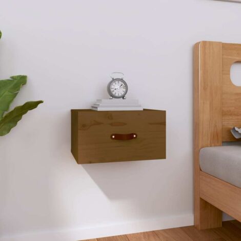 Chevet murale Commode de nuit - Table d'appoint - Marron miel 40x29,5x22 cm Chic-466398 (1/5)