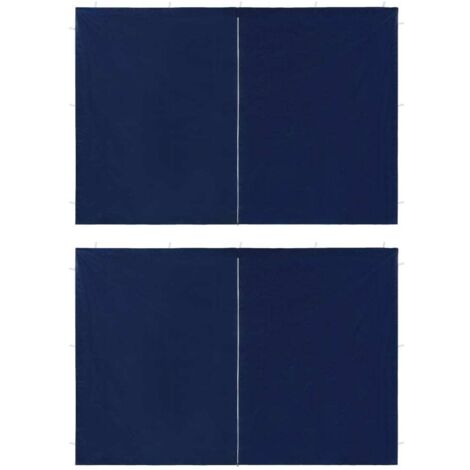 Lot de 2 Paroi de tente de réception Style Moderne - Recouvrement de remplacement - avec fermeture éclair PE Bleu Chic-448154 (1/3)