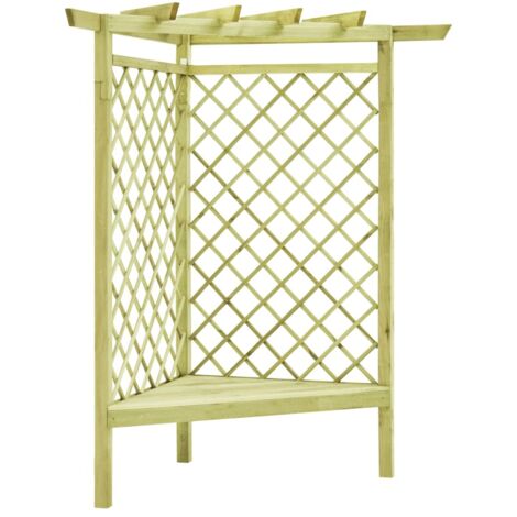 Tonnelle Barnum Style Moderne - Pavillon de Jardin - Tente de réception - d'angle avec siège 130x130x197 cm Pin imprégné Chic-369471 (1/4)