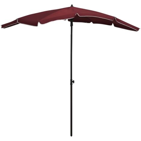 Parasol avec mât - Parasol d'extérieur Style Moderne - Protection Solaire - 200x130 cm Rouge bordeaux Chic-119318 (1/5)