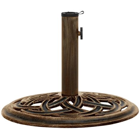 Socle de parasol, Support parasol Robuste de Qualité, Bronze 44x44x31 cm Fonte OIB8421E (1/5)