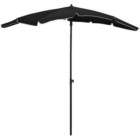 Parasol avec mât - Parasol d'extérieur Style Moderne - Protection Solaire - 200x130 cm Noir Chic-605565 (1/5)