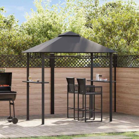 Tonnelle Barnum Style Moderne - Pavillon de Jardin - Tente de réception - de barbecue 240x150x255 cm Anthracite Acier Chic-653262 (1/5)