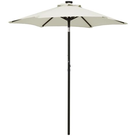 Parasol avec lumières LED - Parasol d'extérieur Style Moderne - Protection Solaire - Sable 200x211 cm Aluminium Chic-304449 (1/5)