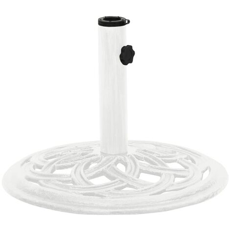 Socle de parasol, Support parasol Robuste de Qualité, Blanc 44x44x31 cm Fonte OIB9377E (1/5)