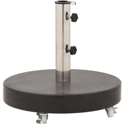 Socle de parasol, Support parasol Robuste de Qualité, Granite 30 kg Rond Noir OIB1434E (1/5)