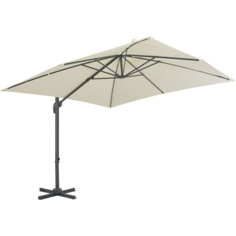 Parasol en porte-à-faux, Parasol pour Balcon Jardin Plage Terrasse, avec mât en aluminium 300x300 cm Sable OIB5101E (1/5)