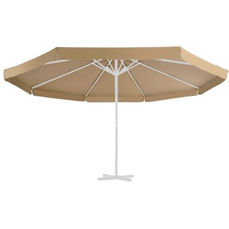 Tissu de remplacement pour parasol d'extérieur, Robuste de Qualité, Taupe 500 cm OIB6077E (1/4)