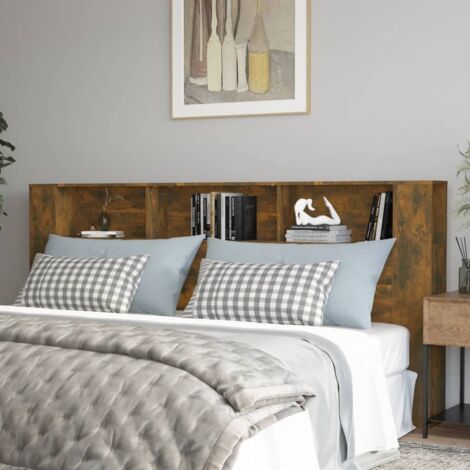 Tête de lit Design industriel - Pour Lit adulte - Chêne fumé 220x18,5x104,5 cm Chic-265471 (1/5)