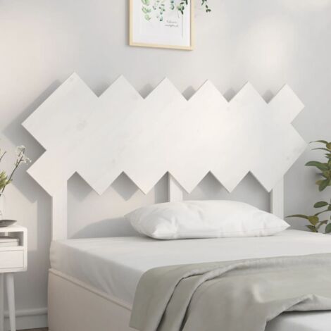 Tête de lit Design industriel - Pour Lit adulte - Blanc 132x3x81 cm Bois massif de pin Chic-738230 (1/5)