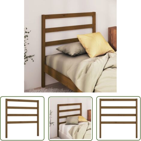 The Living Store Tête de lit Marron miel 95x4x100 cm Bois massif de pin - Tête De Lit - Literie - Meuble Chambre - Bois Massif - Tête De Lit En Bois (1/5)
