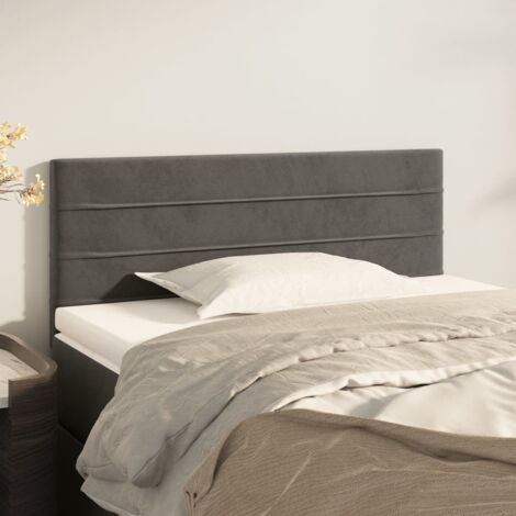 Tête de lit Design industriel - Pour Lit adulte - Gris foncé 100x5x78/88 cm Velours Chic-484594 (1/5)