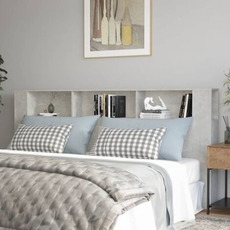Tête de lit Design industriel - Pour Lit adulte - Gris béton 220x18,5x104,5 cm Chic-715889 (1/5)