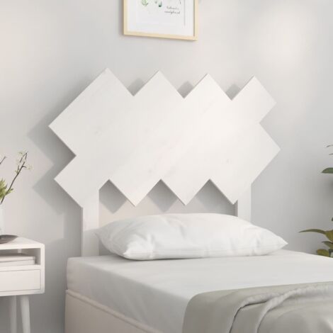 Tête de lit Design industriel - Pour Lit adulte - Blanc 92x3x81 cm Bois massif de pin Chic-601309 (1/5)
