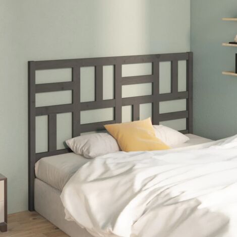 Tête de lit Style Classique Armoire de lit - Gris 126x4x104 cm Bois massif de pin BV468831 - BonneVie (1/5)