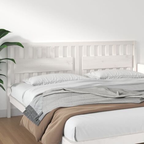 Tête de lit Design industriel - Pour Lit adulte - Blanc 205,5x4x100 cm Bois massif de pin Chic-989271 (1/5)