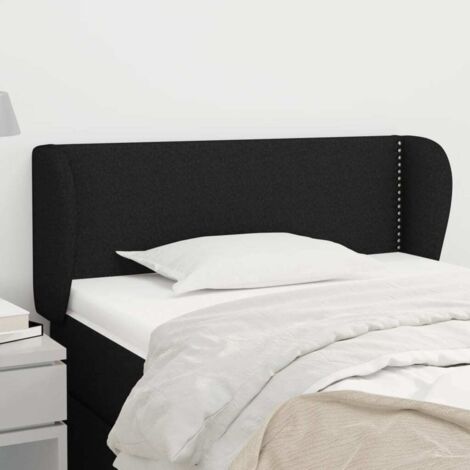 Tête de lit avec oreilles Design industriel - Pour Lit adulte - Noir 93x23x78/88 cm Tissu Chic-240831 (1/5)