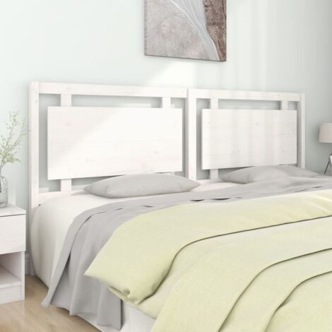 Tête de lit Design industriel - Pour Lit adulte - Blanc 205,5x4x100 cm Bois massif de pin Chic-715566 (1/5)