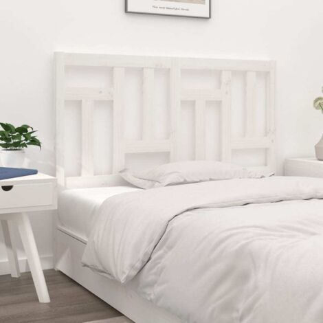 Tête de lit Design industriel - Pour Lit adulte - Blanc 145,5x4x100 cm Bois massif de pin Chic-557467 (1/5)