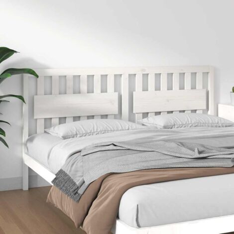 Tête de lit Design industriel - Pour Lit adulte - Blanc 185,5x4x100 cm Bois massif de pin Chic-349059 (1/5)