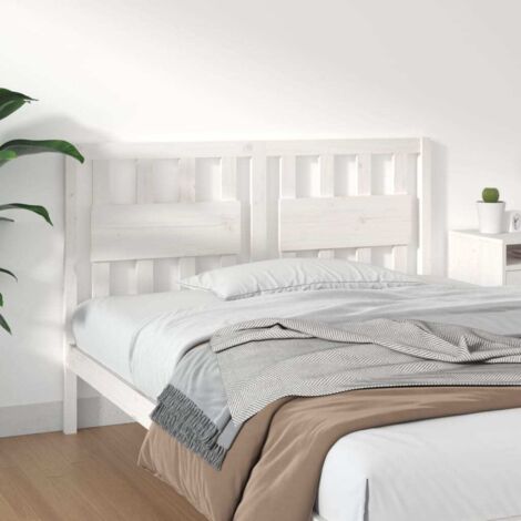 Tête de lit Design industriel - Pour Lit adulte - Blanc 125,5x4x100 cm Bois massif de pin Chic-465505 (1/5)