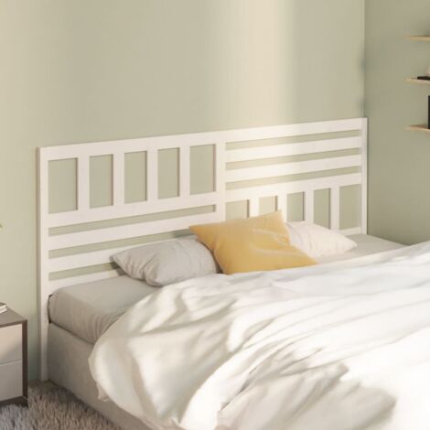 Tête de lit Design industriel - Pour Lit adulte - Blanc 206x4x100 cm Bois massif de pin Chic-299236 (1/5)