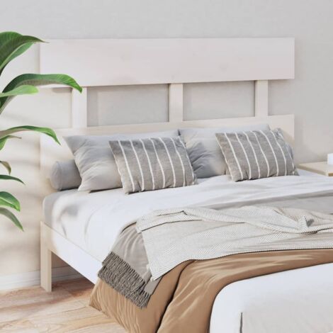 Tête de lit Design industriel - Pour Lit adulte - Blanc 124x3x81 cm Bois massif de pin Chic-493056 (1/5)
