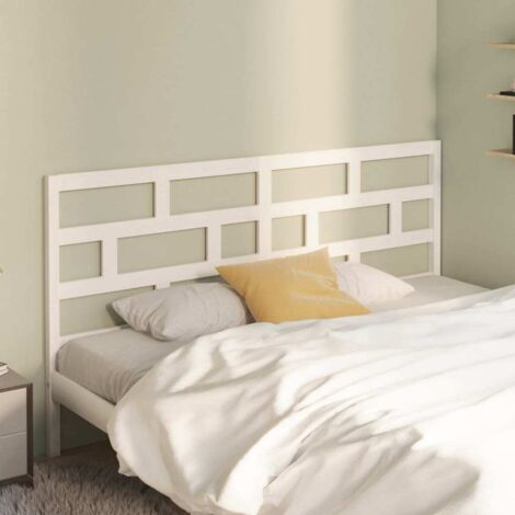 Tête de lit Design industriel - Pour Lit adulte - Blanc 206x4x100 cm Bois massif de pin Chic-208217 (1/5)