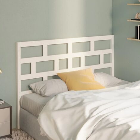 Tête de lit Design industriel - Pour Lit adulte - Blanc 146x4x100 cm Bois massif de pin Chic-508809 (1/5)