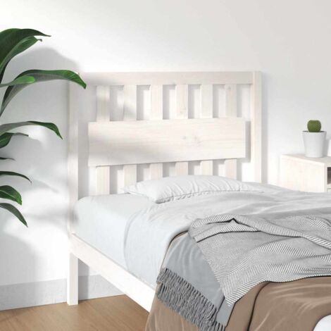 Tête de lit Design industriel - Pour Lit adulte - Blanc 95,5x4x100 cm Bois massif de pin Chic-672799 (1/5)