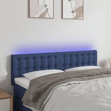 Tête de lit à LED - Design industriel - Pour Lit adulte - Bleu 144x5x78/88 cm Tissu Chic-519794 (1/5)