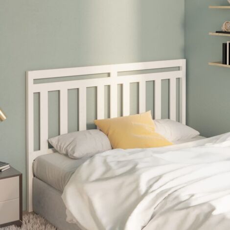 Tête de lit Design industriel - Pour Lit adulte - Blanc 166x4x100 cm Bois massif de pin Chic-459535 (1/4)