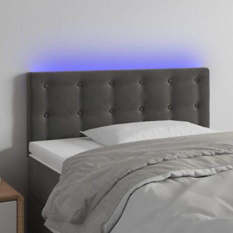 Tête de lit à LED - Design industriel - Pour Lit adulte - Gris foncé 80x5x78/88 cm Velours Chic-752267 (1/5)