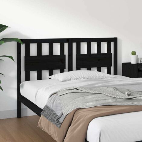 Tête de lit Design industriel - Pour Lit adulte - Noir 145,5x4x100 cm Bois massif de pin Chic-520190 (1/5)