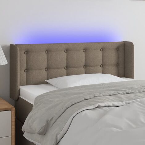 Tête de lit à LED - Design industriel - Pour Lit adulte - Taupe 83x16x78/88 cm Tissu Chic-720924 (1/5)