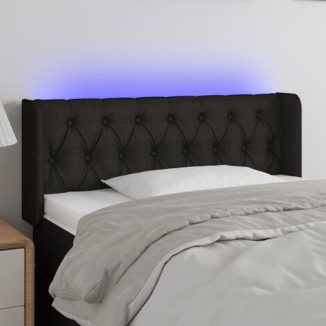 Tête de lit à LED - Design industriel - Pour Lit adulte - Noir 103x16x78/88 cm Tissu Chic-220725 (1/5)