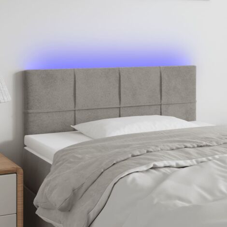 Tête de lit à LED - Design industriel - Pour Lit adulte - Gris clair 90x5x78/88 cm Velours Chic-661216 (1/5)