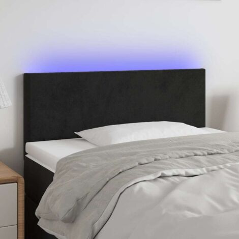 Tête de lit à LED - Design industriel - Pour Lit adulte - Noir 80x5x78/88 cm Velours Chic-477776 (1/5)