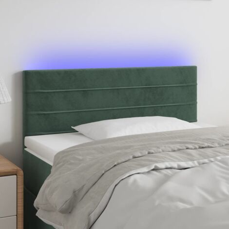 Tête de lit à LED - Design industriel - Pour Lit adulte - Vert foncé 90x5x78/88 cm Velours Chic-572088 (1/5)
